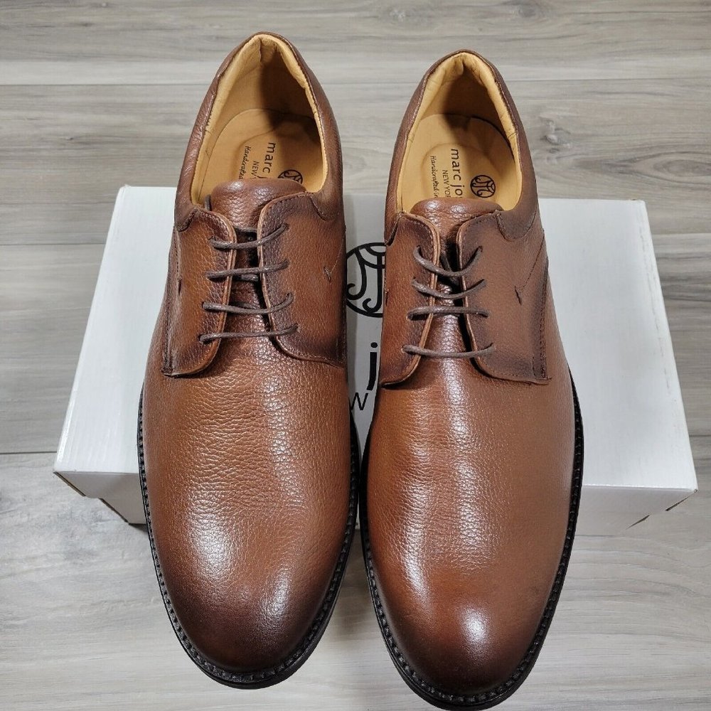 Marc Joseph Shoes Men's 12 Cognac Grainy Vanderbilt Ave New